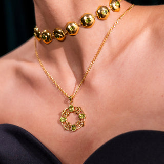 Peridot Choker with Pendant Set
