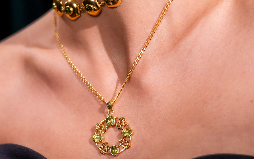 Peridot Choker with Pendant Set