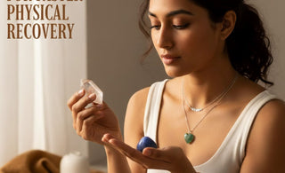 a women holding crystal that help in physical recovery