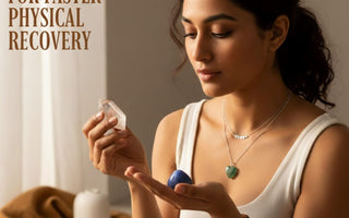 a women holding crystal that help in physical recovery