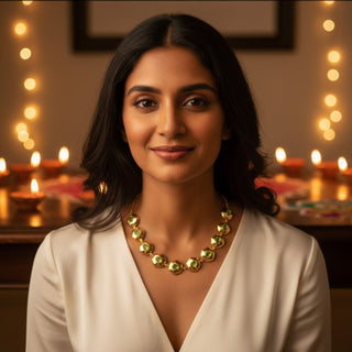 Women wear peridot stone necklace for gift from stone story 