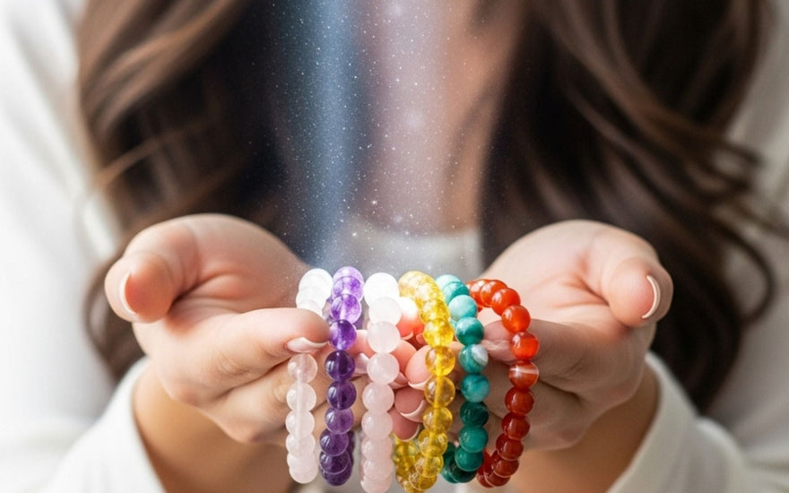 Women carry crystal bracelet 
