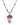 925 sterling silver necklace with blue enamel bead accents and a coffee cup charm pendant, worn as a delicate everyday necklace.