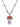 925 sterling silver necklace with blue enamel bead accents and a coffee cup charm pendant, worn as a delicate everyday necklace.