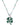925 sterling silver necklace with turquoise enamel bead accents and a green four-leaf clover charm pendant, worn as a delicate everyday necklace.