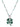 925 sterling silver necklace with turquoise enamel bead accents and a green four-leaf clover charm pendant, worn as a delicate everyday necklace.