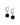 925 sterling silver black onyx drop hoop earrings with pavé zircon detailing, on white background, featuring faceted black gemstone charms.
