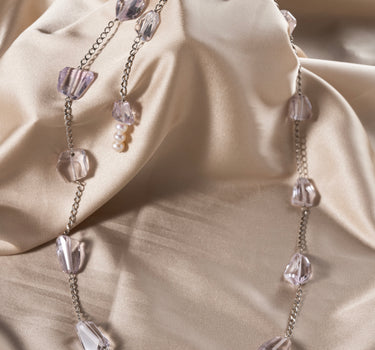 Pink Amethyst Pearl Necklace
