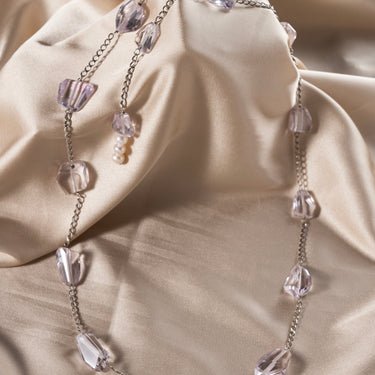 Pink Amethyst Pearl Necklace