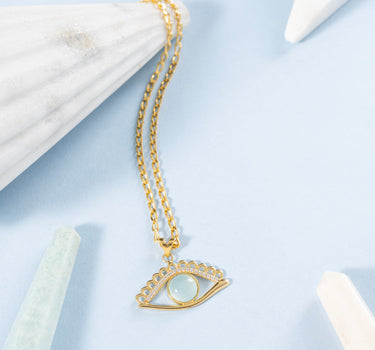 Cosmic Eye Aqua Necklace