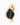 Bird brooch featuring a carved black gemstone body and amethyst accent in 18K gold-plated sterling silver.