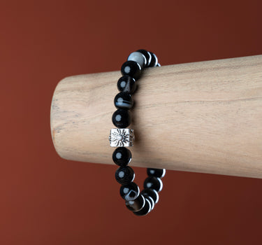 Black Lace Agate Bracelet for Balance & Protection