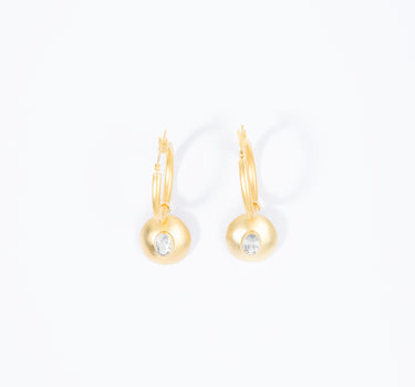 Circle of Clarity Quartz Hoops