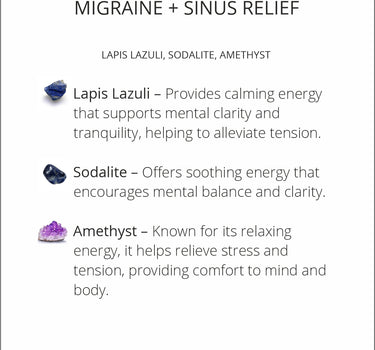 Amethyst, Lapis Lazuli and Sodalite Healing Stones for Migraine & Stress