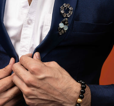 Clear Quartz Medallion Brooch