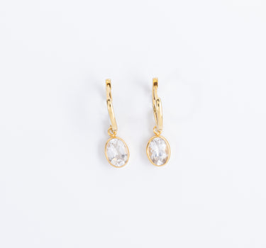 Luna Drop Earrings – Clear Quartz