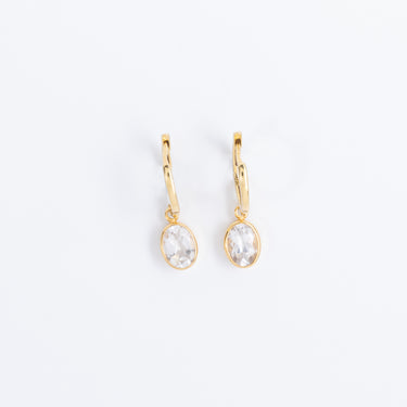 Luna Drop Earrings – Clear Quartz