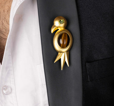 Golden Sunbird Brooch