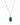 A delicate chain necklace made in 925 sterling silver rhodium plated, featuring a cz accent detail on the chain and a green onyx pendant on a white background.