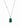 A delicate chain necklace made in 925 sterling silver rhodium plated, featuring a cz accent detail on the chain and a green onyx pendant on a white background.