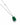 A delicate chain necklace made in 925 sterling silver rhodium plated, featuring a cz accent detail on the chain and a green onyx pendant on a white background.