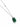 A delicate chain necklace made in 925 sterling silver rhodium plated, featuring a cz accent detail on the chain and a green onyx pendant on a white background.