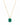 A delicate chain necklace made in 925 sterling silver 18k gold plated, featuring a cz accent detail on the chain and a green onyx pendant on a white background.