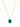 A delicate chain necklace made in 925 sterling silver 18k gold plated, featuring a cz accent detail on the chain and a green onyx pendant on a white background.