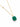 A delicate chain necklace made in 925 sterling silver 18k gold plated, featuring a cz accent detail on the chain and a green onyx pendant on a white background.