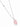 A delicate chain necklace made in 925 Sterling Silver rhodium plated with a small clear stone accent and rose quartz gemstone pendant on a white background.