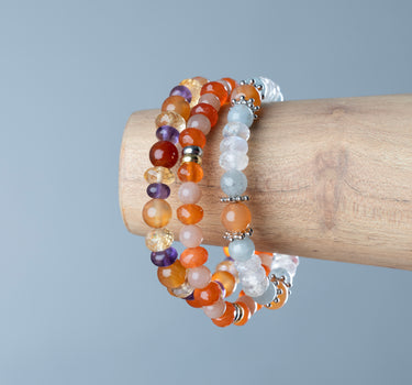 Digestion & Gut Balance Bracelet- Citrine, Carnelian and Amethyst Stones