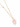 A delicate chain necklace made in 925 Sterling Silver 18K Gold plated with a small clear stone accent and rose quartz gemstone pendant on a white background.