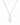 A delicate gold chain necklace made in 925 sterling silver rhodium plated, featuring a small round clear stone accent on one side and a faceted light purple amethyst gemstone pendant, set against a clean white background.