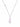 A delicate gold chain necklace made in 925 sterling silver rhodium plated, featuring a small round clear stone accent on one side and a faceted light purple amethyst gemstone pendant, set against a clean white background.