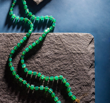 Serene Green Onyx Lariat Necklace