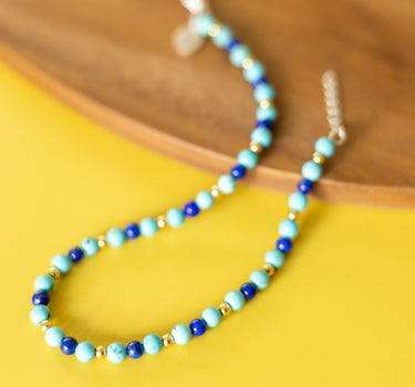 Turquoise & Lapis Lazuli multi stone anklet