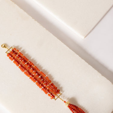 Ember Glow - Carnelian 5 line bracelet