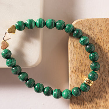 Malachite with heart charm