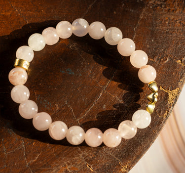 Rose quartz with heart charm