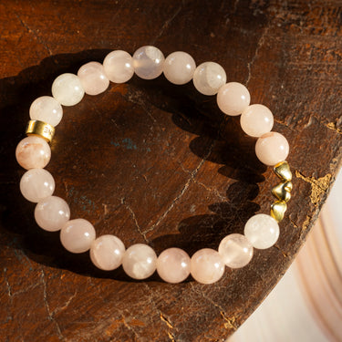 Rose quartz with heart charm