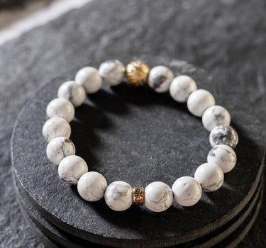 Howlite Aum Bracelet for Patience & Stress Relief
