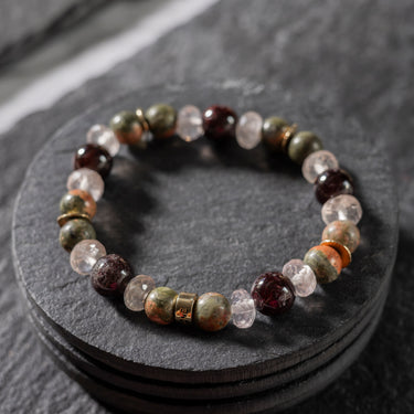 Alchemy of Love - Unakite, Garnet, Rose Quartz-multi stone healing bracelet