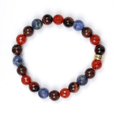 Weight Loss Bracelet- Red Tiger Eye, Carnelian, Sodalite-Multi Stone Healing Bracelet