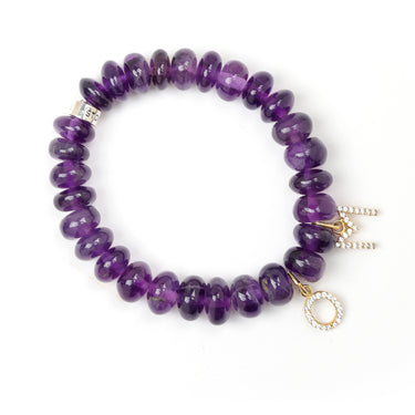 Om bracelet with Amethyst Rondelle stone