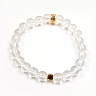 Clear Crystal Cube Boys Bracelet