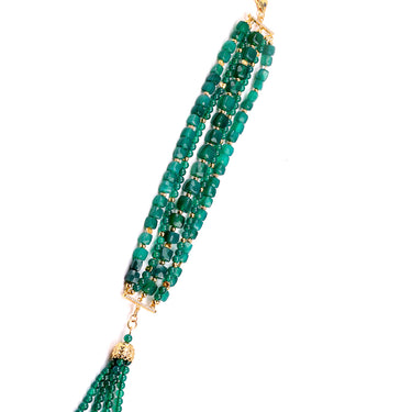 Verdant Elegance - Green onyx 5 line bracelet