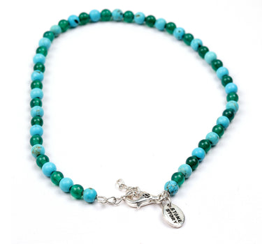 Turquoise & Green onyx multi stone anklet