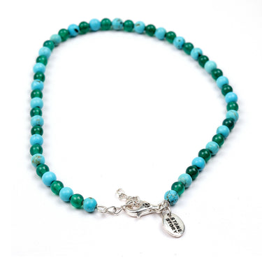Turquoise & Green onyx multi stone anklet