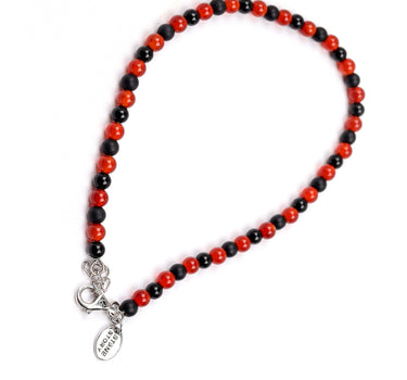 Carnelian & Black Onyx multi stone anklet