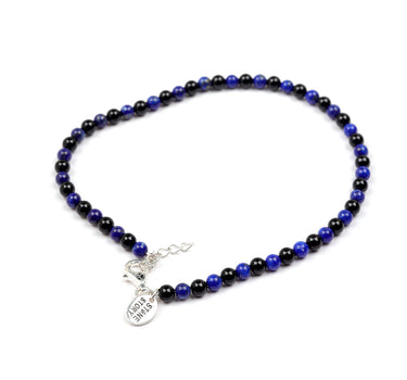 Lapis Lazuli & Black onyx multi stone anklet
